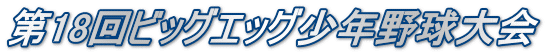第18回ビッグエッグ少年野球大会