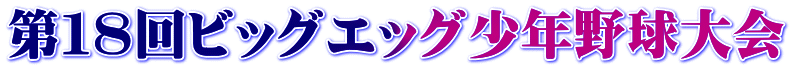 第18回ビッグエッグ少年野球大会