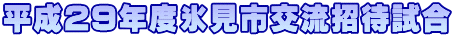 平成29年度氷見市交流招待試合