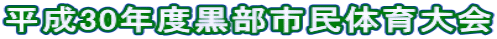 平成30年度黒部市民体育大会
